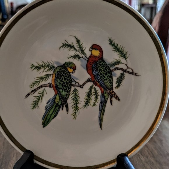 Vintage Leftmann Weiden Plate Bavaria W. Germany Colorful Birds-Bundle of 2 - Picture 5 of 9